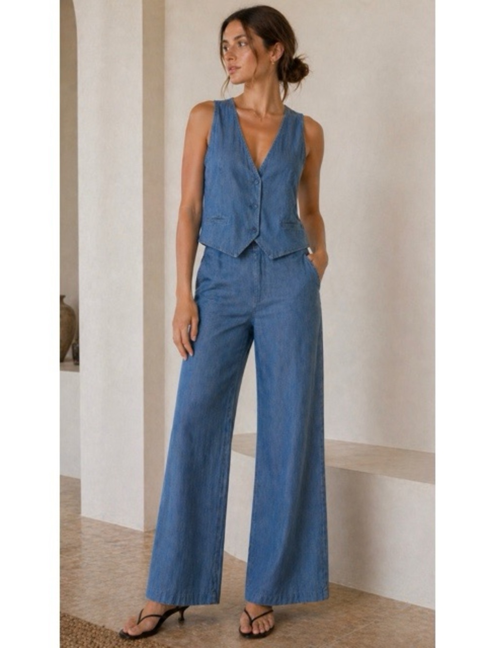 Young Fabulous & Broke Chambray Two-Piece Set (NWT)